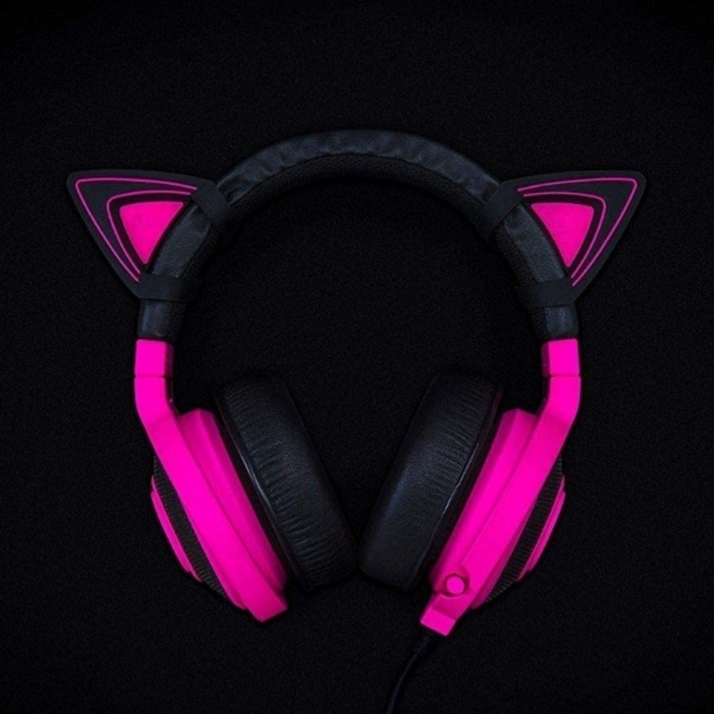 Razor Kraken Gaming Headset: LIMITED EDITION NEON with Detachable Razor Cat Ears